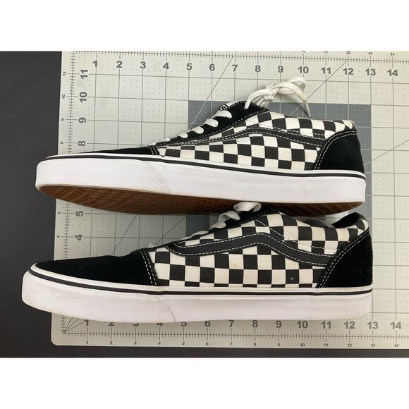 Vans Old School Mens Lo Top Sneakers Size 12 US Black Checkerboard Suede/Canvas - Picture 7 of 8